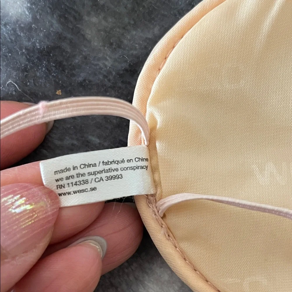 WESC Blush Beige Leather Sleep Mask